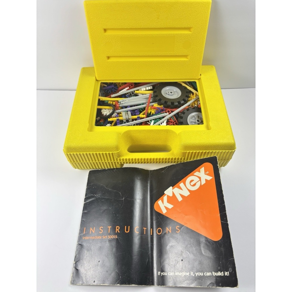 Yellow K'NEX Case With Contents And Orange 50015 Instructions Vintage‎ STEM Fun